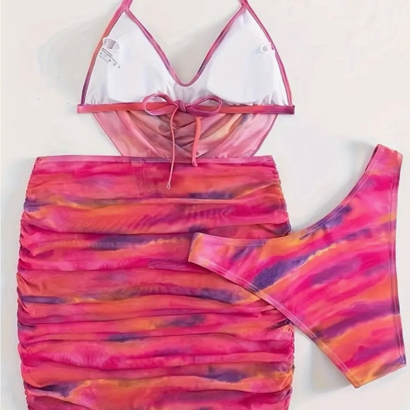 (3) Pc Ombre Halter Bikini Swim Suit - Picture 5 of 6